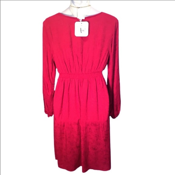Ingrid & Isabel Wine Maroon Maternity Round Neck Dress Sz XS Like New - Picture 4 of 7